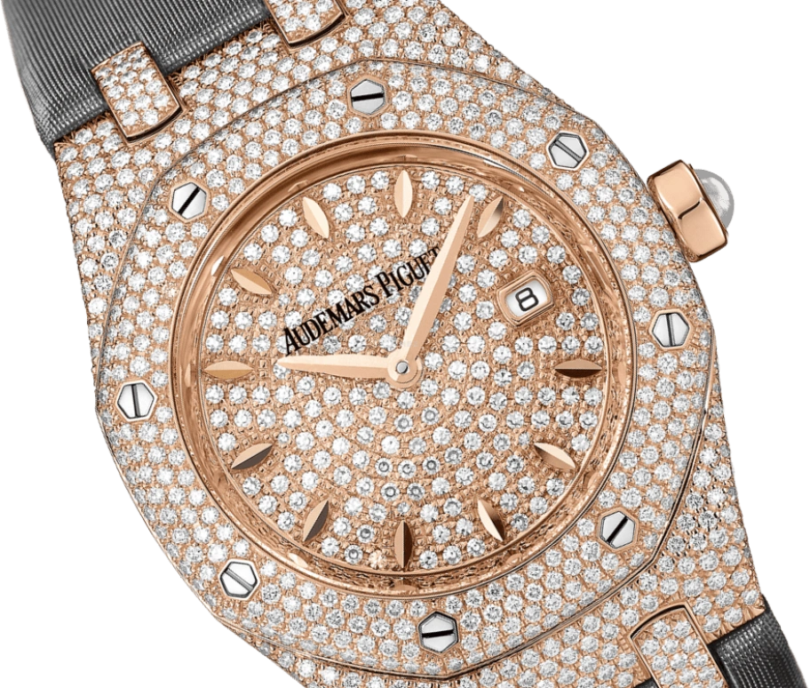 Audemars Piguet,Royal Oak 33mm,33mm,Pink Gold,Rose Gold,Quartz,Day,In-house Caliber,67625OR,67625OR.ZZ.D009SU.01