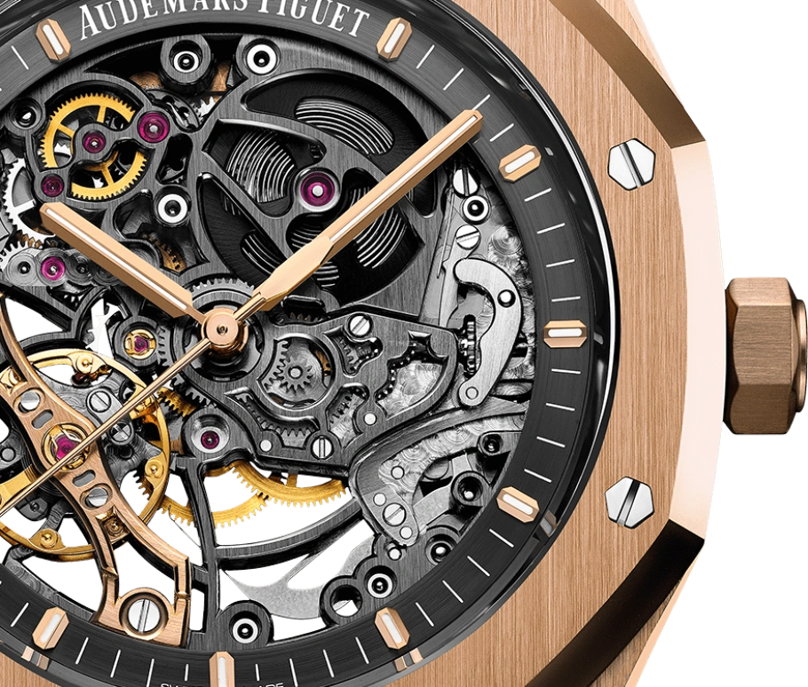 Audemars Piguet,Royal Oak 41mm,41mm,Pink Gold,Skeleton,Automatic,Double Balance,45hours,James Harden,15407OR,15407OR.OO.1220OR.01