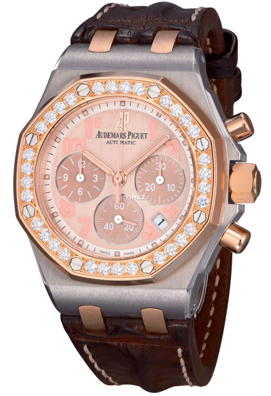 Audemars Piguet,Royal Oak Offshore 37mm,37mm,Pink Gold,Stainless Steel,Gold,Automatic,Chronograph,Day,26113SR,26113SR.ZZ.D804CR.01
