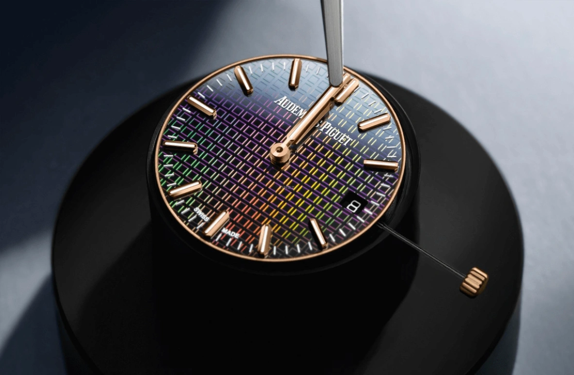 Audemars Piguet,Royal Oak 34mm,34mm,Ceramic,Rose,Rainbow,Mirror,Automatic,Day,50hours,77350CE,77350CE.OO.1266CE.02.A