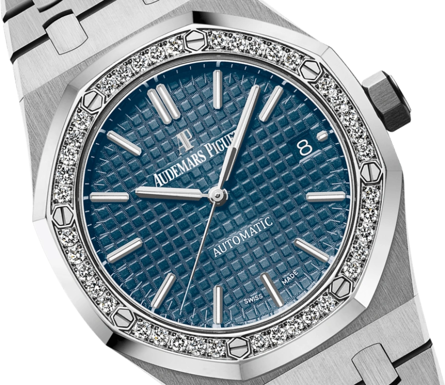 Audemars Piguet,Royal Oak 37mm,37mm,Stainless Steel,Blue,Automatic,Day,60hours,Kali Uchis,15451ST,15451ST.ZZ.1256ST.03