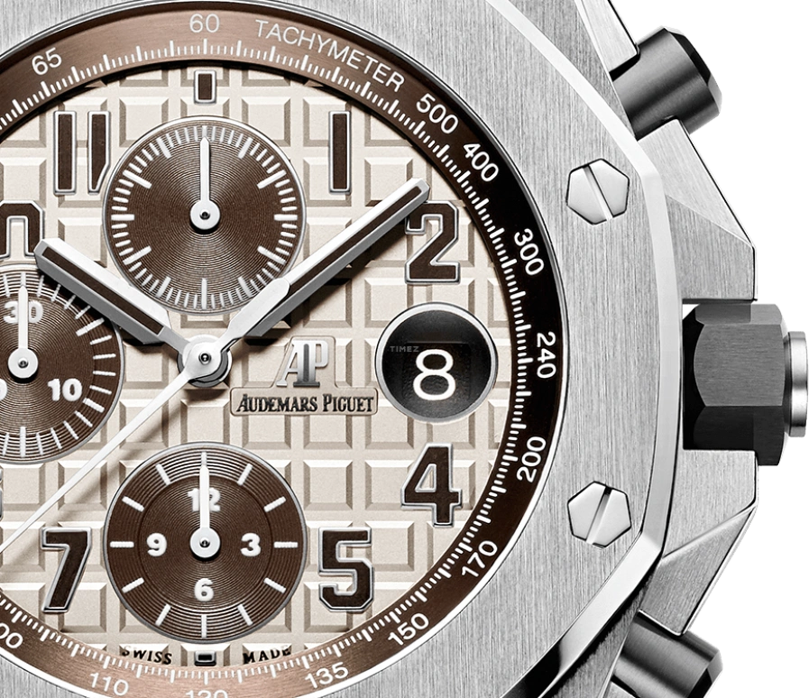 Audemars Piguet,Royal Oak Offshore 42mm,42mm,Ceramic,Stainless Steel,Beige,Automatic,Chronograph,Day,26470ST,26470ST.OO.A801CR.01