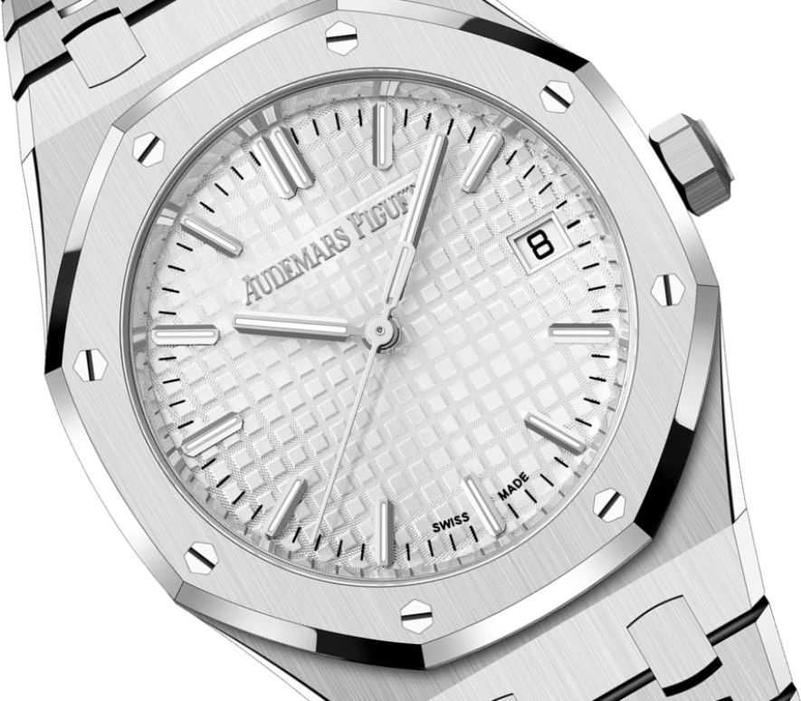 Audemars Piguet,Royal Oak 34mm,34mm,Stainless Steel,Silver,White,Automatic,Day,50hours,77450ST,77450ST.OO.1361ST.01 50th