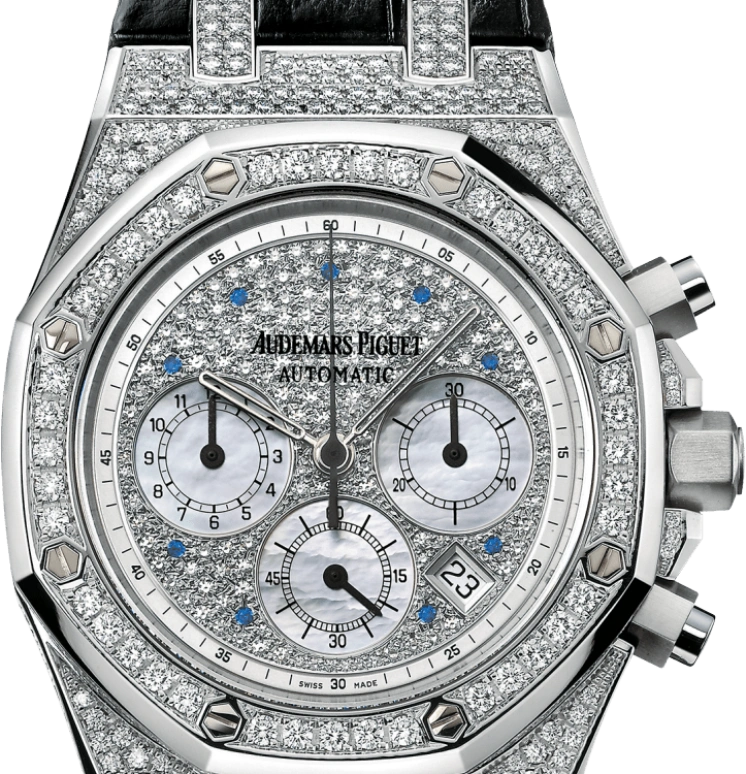 Audemars Piguet,Royal Oak 39mm,39mm,White Gold,Silver,Automatic,Chronograph,Day,26068BC,26068BC.ZZ.D002CR.01