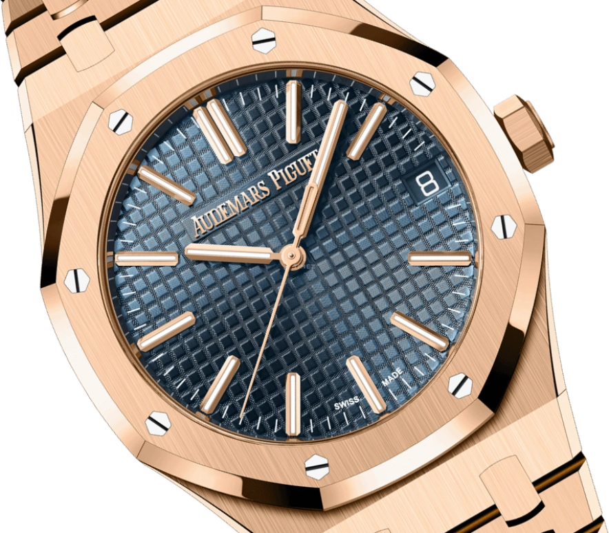 Audemars Piguet,Royal Oak 41mm,41mm,Rose Gold,Blue,Automatic,Day,70hours,15510OR,15510OR.OO.1320OR.01 50th