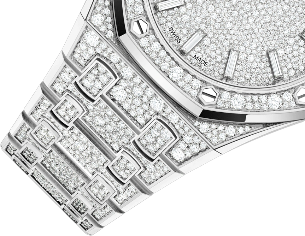 Audemars Piguet,Royal Oak 34mm,34mm,White Gold,Silver,Automatic,Sapphire,Crystal Glass,Octagon,77452BC,77452BC.ZZ.1365BC.01