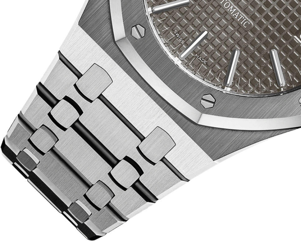 Audemars Piguet,Royal Oak 41mm,41mm,Stainless Steel,Grey,Automatic,Day,60hours,15400ST,15400ST.OO.1220ST.04