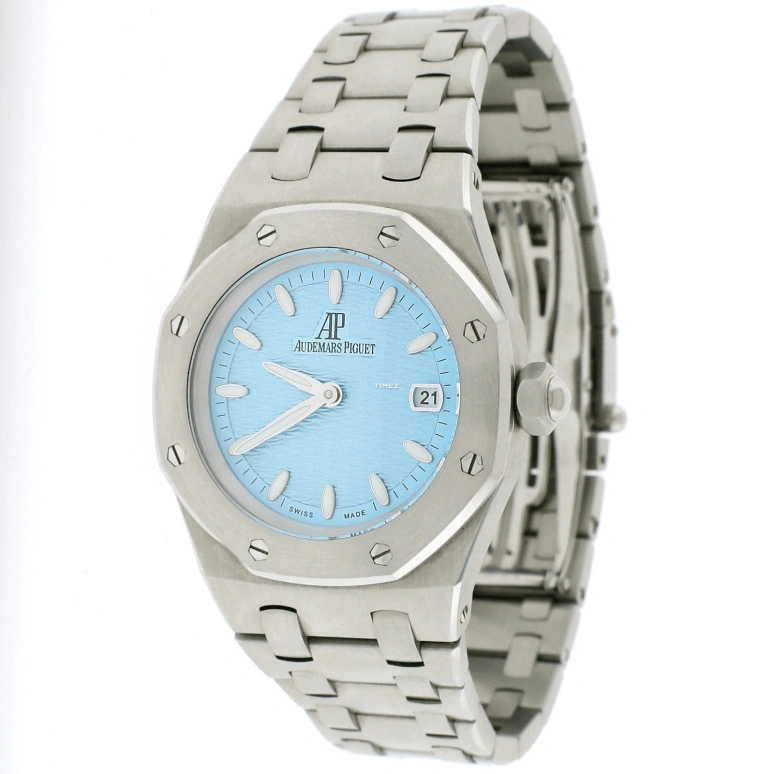 Audemars Piguet,Royal Oak 33mm,33mm,Stainless Steel,Blue,Quartz,Day,Sapphire,Crystal Glass,67600ST,67600ST.OO.1210ST.02