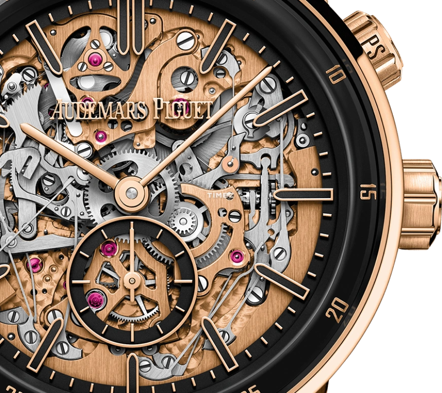 Audemars Piguet,CODE 11.59 41mm,41mm,Ceramic,Pink Gold,Skeleton,Pink Red,Handwound,Minute Repeater,Grande Sonnerie,Petite Sonnerie,26397NR,26397NR.OO.D002KB.01