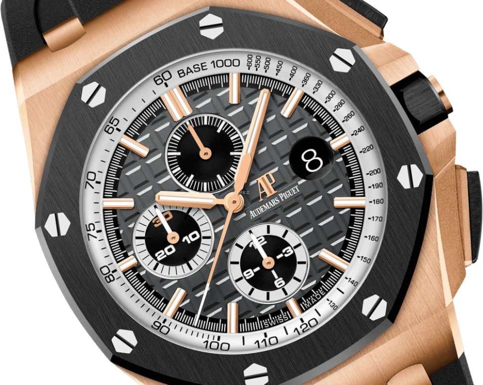 Audemars Piguet,Royal Oak Offshore 44mm,44mm,Pink Gold,Ceramic,Black,Automatic,Chronograph,Day,26416RO,26416RO.OO.A002CA.01