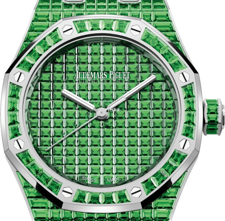 Audemars Piguet,Royal Oak 37mm,37mm,White Gold,Green,Automatic,60hours,In-house Caliber,15554BC,15554BC.TV.1274BC.01