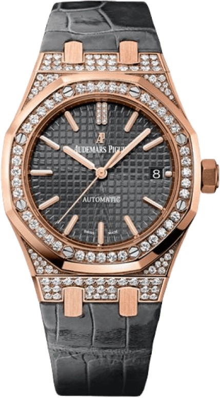 Audemars Piguet,Royal Oak 37mm,37mm,Rose Gold,Grey,Automatic,Day,60hours,15452OR,15452OR.ZZ.D003CR.01