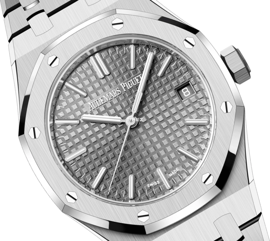 Audemars Piguet,Royal Oak 37mm,37mm,Stainless Steel,Grey,Automatic,Day,60hours,15550ST,15550ST.OO.1356ST.07