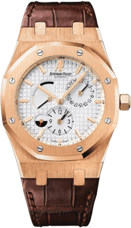 Audemars Piguet,Royal Oak 39mm,39mm,Pink Gold,Silver,White,Automatic,Chronograph,Day,Power Reserve Indicator,Day / Night Indication,38hours,In-house Caliber,26120OR,26120OR.OO.D088CR.01