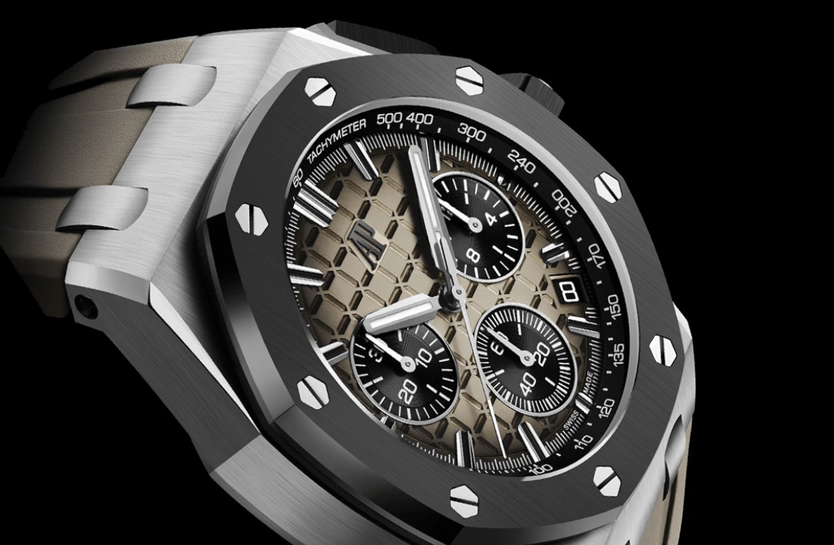 Audemars Piguet,Royal Oak Offshore 43mm,43mm,Ceramic,Stainless Steel,Brown,Automatic,Chronograph,Day,Flyback,26420SO,26420SO.OO.A600CA.01