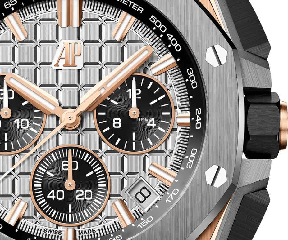 Audemars Piguet,Royal Oak Offshore 43mm,43mm,Rose Gold,Grey,Automatic,Chronograph,Day,Flyback,26420OI,26420OI.OO.A015VE.01