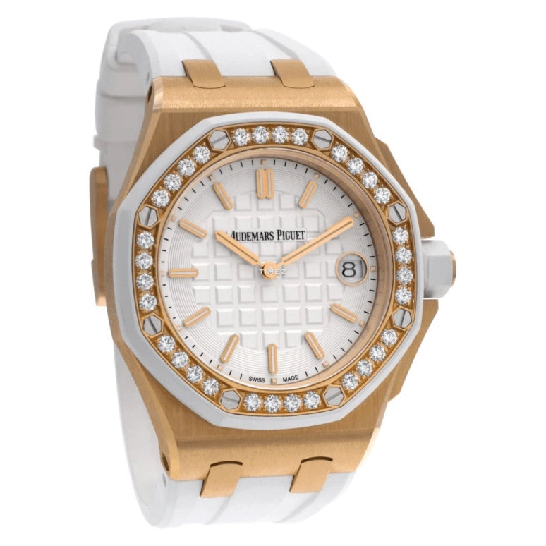 Audemars Piguet,Royal Oak Offshore 37mm,37mm,Rose Gold,White,Silver,Quartz,Day,In-house Caliber,67540OK,67540OK.ZZ.D010CA.01