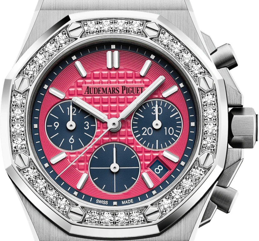 Audemars Piguet,Royal Oak Offshore 37mm,37mm,Stainless Steel,Pink,Automatic,Chronograph,Day,26231ST,26231ST.ZZ.D069CA.01