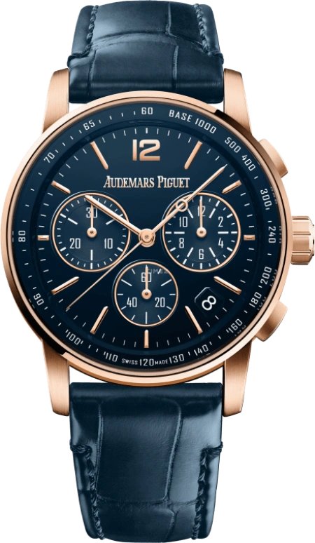 Audemars Piguet,CODE 11.59 41mm,41mm,Pink Gold,Blue,Automatic,Chronograph,Day,Flyback,26393OR,26393OR.OO.A321CR.01