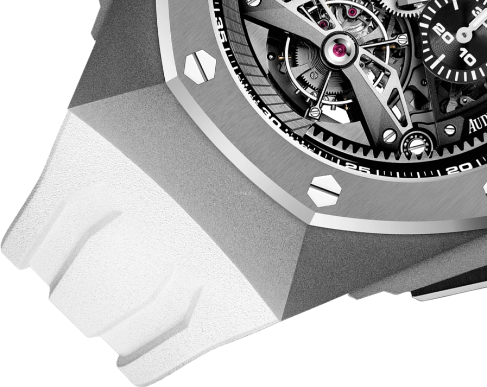 Audemars Piguet,Royal Oak Concept 44mm,44mm,Titanium,Ceramic,Skeleton,Grey,Handwound,Chronograph,Tourbillon,26587TI,26587TI.OO.D010CA.01