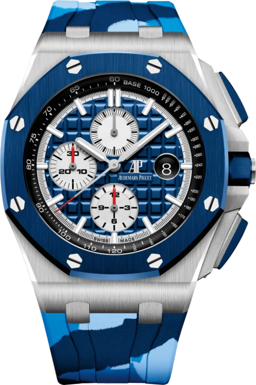 Audemars Piguet,Royal Oak Offshore 44mm,44mm,Ceramic,Stainless Steel,Blue,Automatic,Chronograph,Day,26400SO,26400SO.OO.A335CA.01