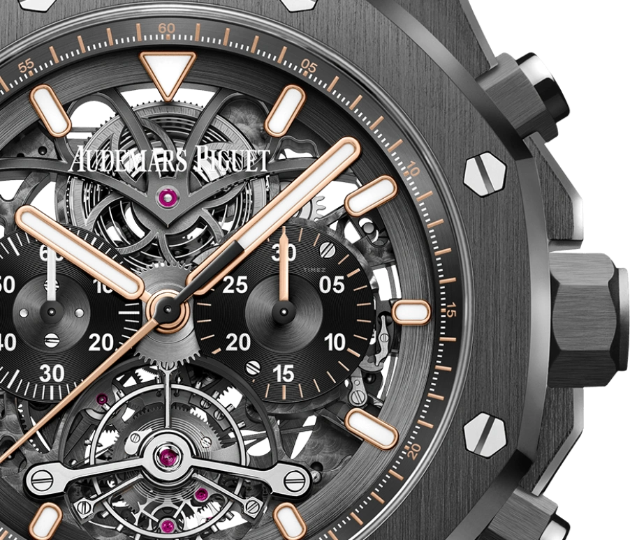 Audemars Piguet,Royal Oak 44mm,44mm,Titanium,Ceramic,Skeleton,Handwound,Chronograph,Tourbillon,26343CE,26343CE.OO.D002CA.04