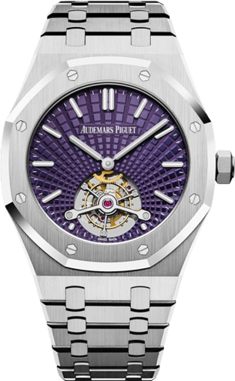 Audemars Piguet,Royal Oak 41mm,41mm,Stainless Steel,Purple,Handwound,Tourbillon,70hours,Francisco Lindor,26522ST,26522ST.OO.1220ST.01