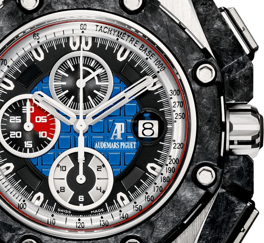 Audemars Piguet,Royal Oak Offshore 44mm,44mm,Carbon,Platinum,Blue,Automatic,Chronograph,Day,26290PO,26290PO.OO.A001VE.01