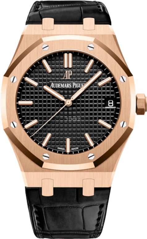 Audemars Piguet,Royal Oak 41mm,41mm,Rose Gold,Black,Automatic,Day,70hours,15500OR,15500OR.OO.D002CR.01