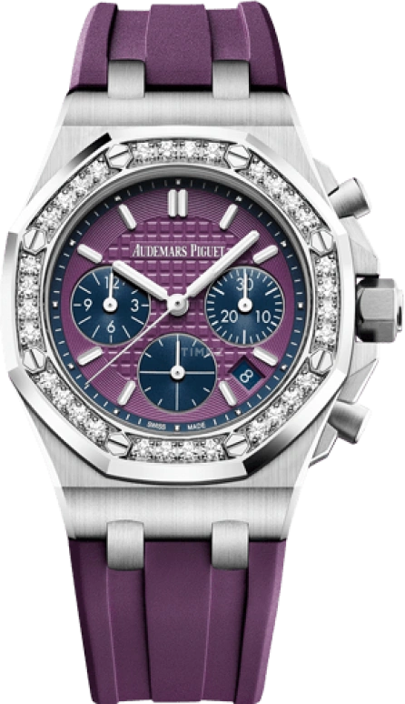 Audemars Piguet,Royal Oak Offshore 37mm,37mm,Stainless Steel,Purple,Automatic,Chronograph,Day,26231ST,26231ST.ZZ.D075CA.01