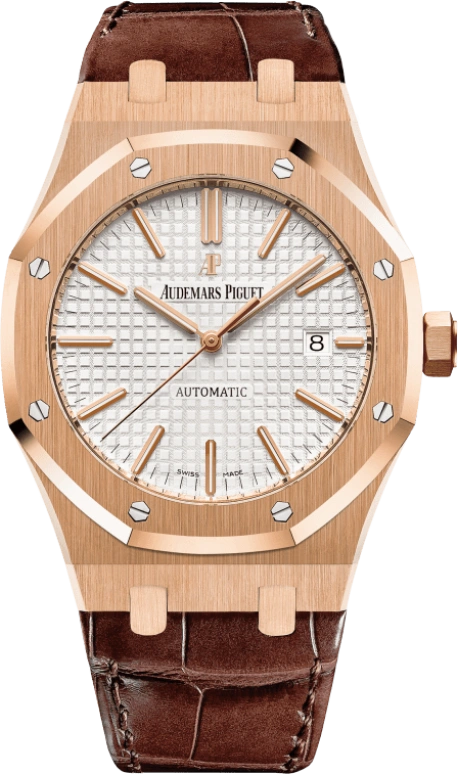 Audemars Piguet,Royal Oak 41mm,41mm,Pink Gold,Silver,White,Automatic,Day,60hours,15400OR,15400OR.OO.D088CR.01