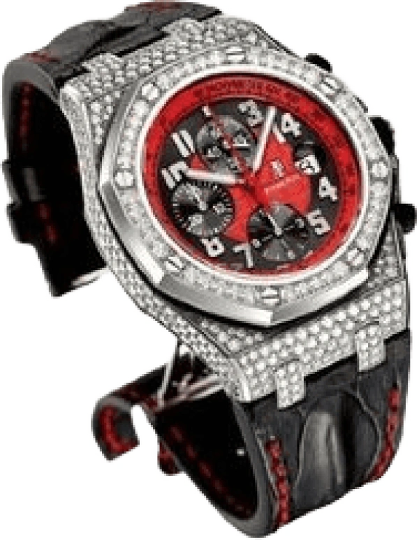 Audemars Piguet,Royal Oak Offshore 42mm,42mm,White Gold,Red,Automatic,Chronograph,Day,26196BC,26196BC.ZZ.D101CR.01