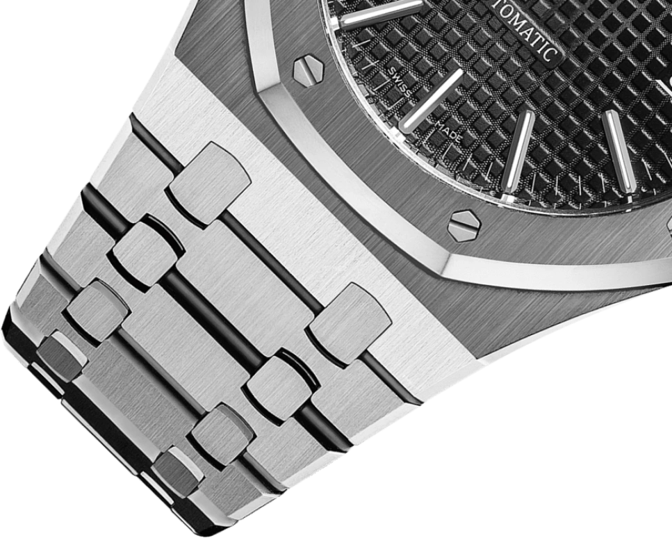 Audemars Piguet,Royal Oak 41mm,41mm,Stainless Steel,Black,Automatic,Day,60hours,Rodri Val,15400ST,15400ST.OO.1220ST.01