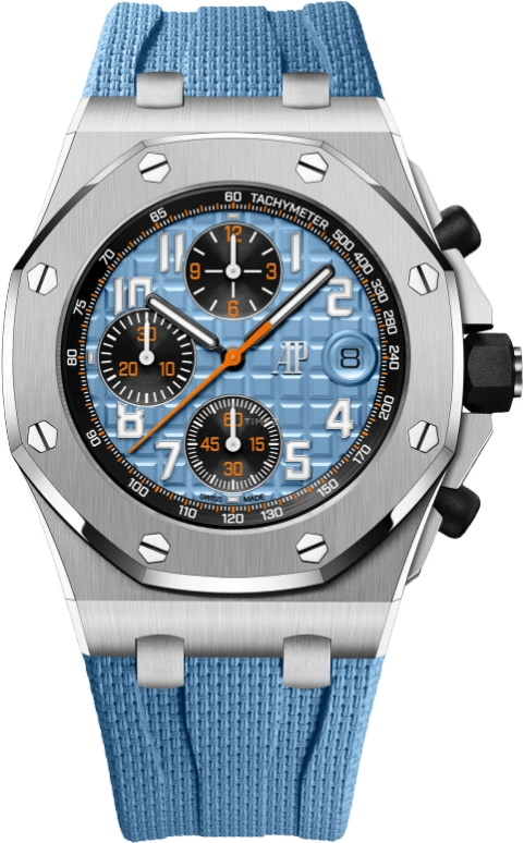 Audemars Piguet,Royal Oak Offshore 42mm,42mm,Stainless Steel,Blue,Automatic,Chronograph,Day,26238ST,26238ST.OO.A340CA.01