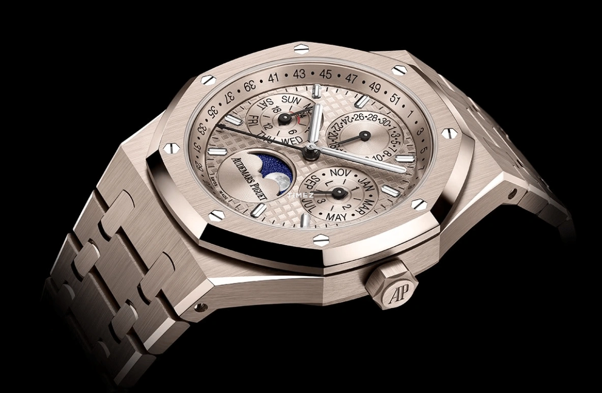 Audemars Piguet,Royal Oak 41mm,41mm,Sand Gold,Sand,Automatic,Moonphase,Perpetual Calendar,Leap Year,Month,55hours,In-house Caliber,26674SG,26674SG.OO.1320SG.01