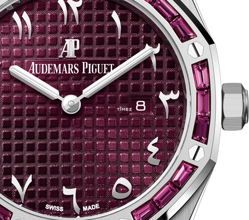 Audemars Piguet,Royal Oak 33mm,33mm,White Gold,Purple,Quartz,Day,In-house Caliber,67656BC,67656BC.GR.1261BC.01