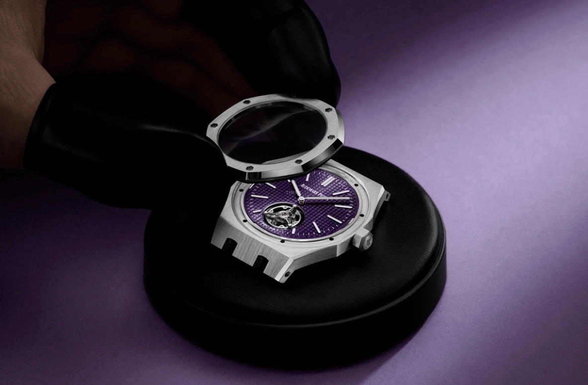 Audemars Piguet,Royal Oak 37mm,37mm,Stainless Steel,Purple,Automatic,Tourbillon,50hours,26660ST,26660ST.OO.1356ST.01
