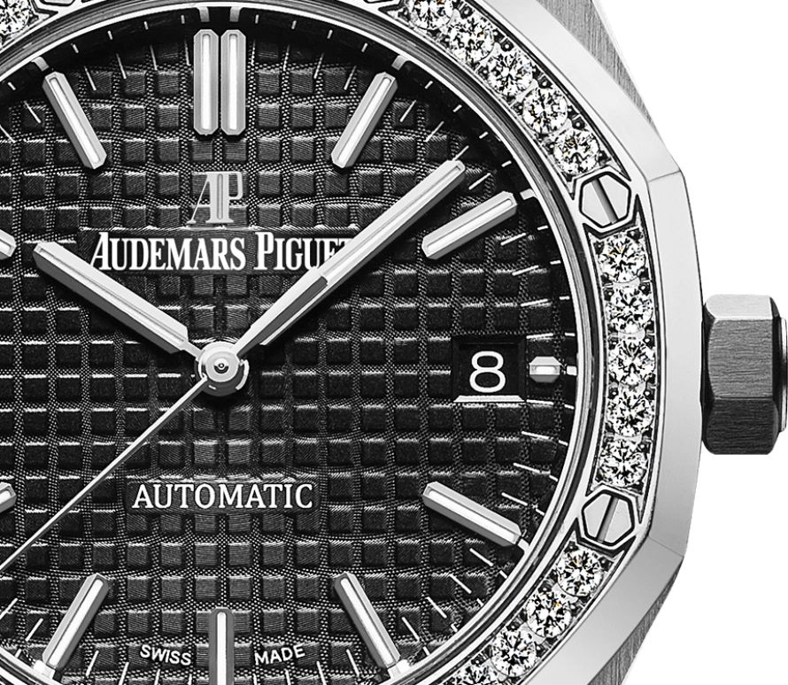 Audemars Piguet,Royal Oak 37mm,37mm,Stainless Steel,Black,Automatic,Day,60hours,15451ST,15451ST.ZZ.1256ST.01