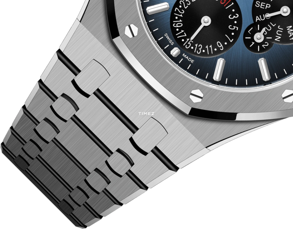 Audemars Piguet,Royal Oak 41mm,41mm,Titanium,Blue,Automatic,Moonphase,Perpetual Calendar,Leap Year,Month,40hours,In-house Caliber,26586TI,26586TI.OO.1240TI.01