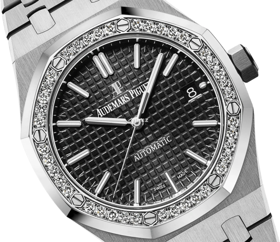 Audemars Piguet,Royal Oak 37mm,37mm,Stainless Steel,Black,Automatic,Day,60hours,15451ST,15451ST.ZZ.1256ST.01.A