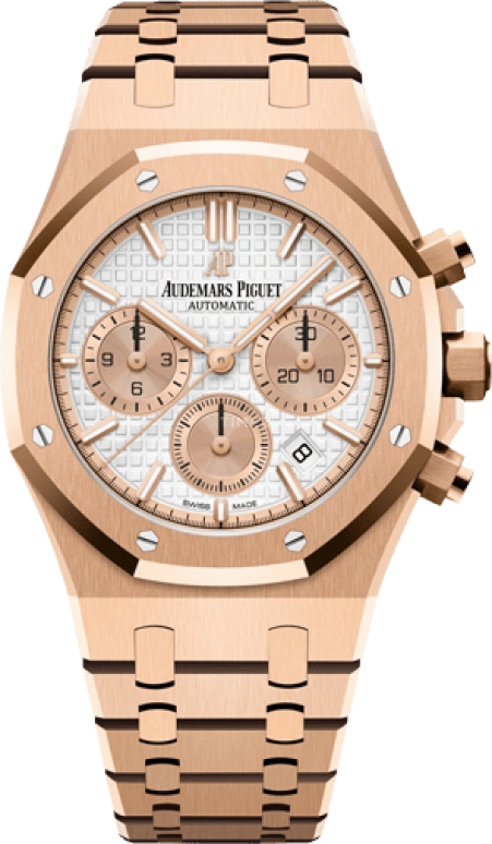 Audemars Piguet,Royal Oak 38mm,38mm,Rose Gold,Silver,White,Rose Gold,Automatic,Chronograph,Day,26315OR,26315OR.OO.1256OR.01