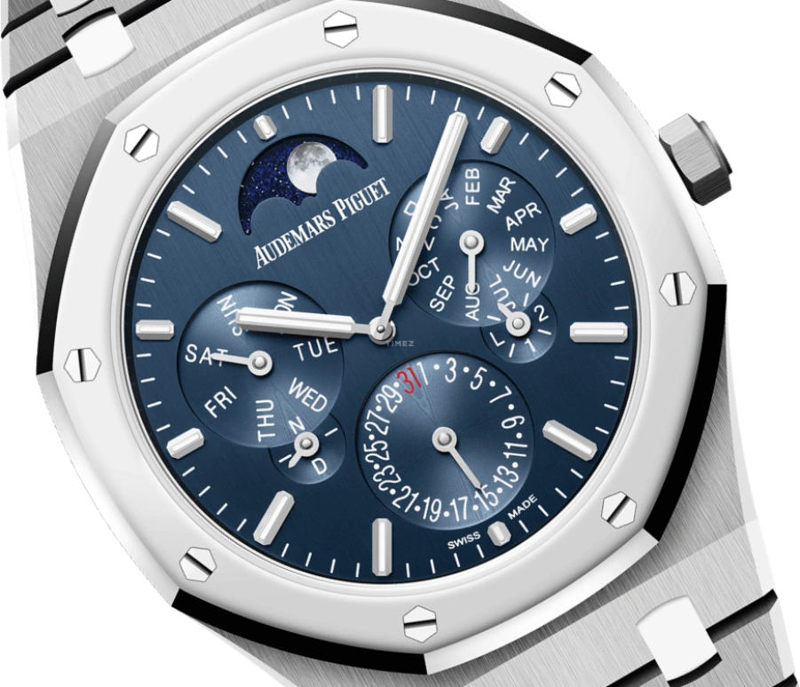 Audemars Piguet,Royal Oak 41mm,41mm,Titanium,Platinum,Blue,Automatic,Moonphase,Perpetual Calendar,Leap Year,Month,40hours,In-house Caliber,Chocolate Droppa,Kevin Hart,Lil Kev,26586IP,26586IP.OO.1240IP.01