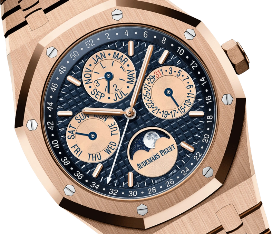 Audemars Piguet,Royal Oak 41mm,41mm,Rose Gold,Automatic,Moonphase,Perpetual Calendar,Leap Year,Month,40hours,In-house Caliber,26584OR,26584OR.OO.1220OR.02