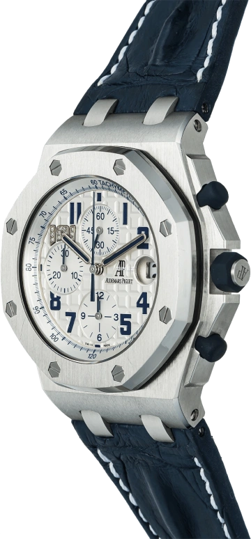 Audemars Piguet,Royal Oak Offshore 42mm,42mm,Stainless Steel,White,Silver,Automatic,Chronograph,Day,26197ST,26197ST.OO.D305CR.01