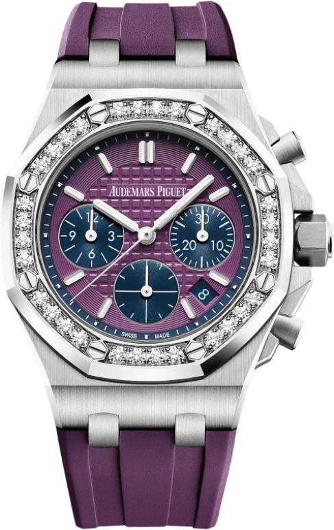 Audemars Piguet,Royal Oak Offshore 37mm,37mm,Stainless Steel,Purple,Automatic,Chronograph,Day,26231ST,26231ST.ZZ.D075CA.01