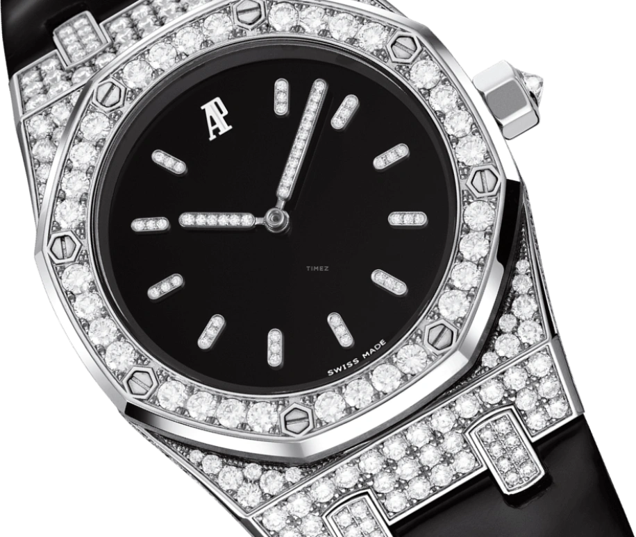 Audemars Piguet,Royal Oak 33mm,33mm,White Gold,Black,Automatic,40hours,In-house Caliber,77220BC,77220BC.ZZ.D004CU.01