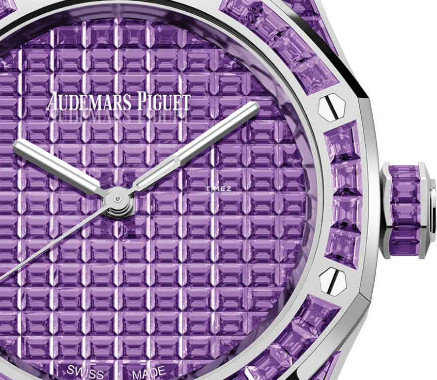Audemars Piguet,Royal Oak 37mm,37mm,White Gold,Crystal,Purple,Automatic,60hours,In-house Caliber,15554BC,15554BC.AY.1274BC.01