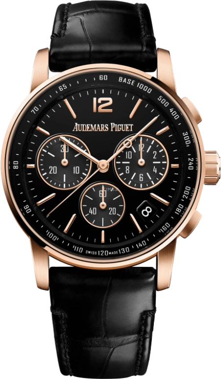 Audemars Piguet,CODE 11.59 41mm,41mm,Pink Gold,Black,Automatic,Chronograph,Day,Flyback,26393OR,26393OR.OO.A002CR.01