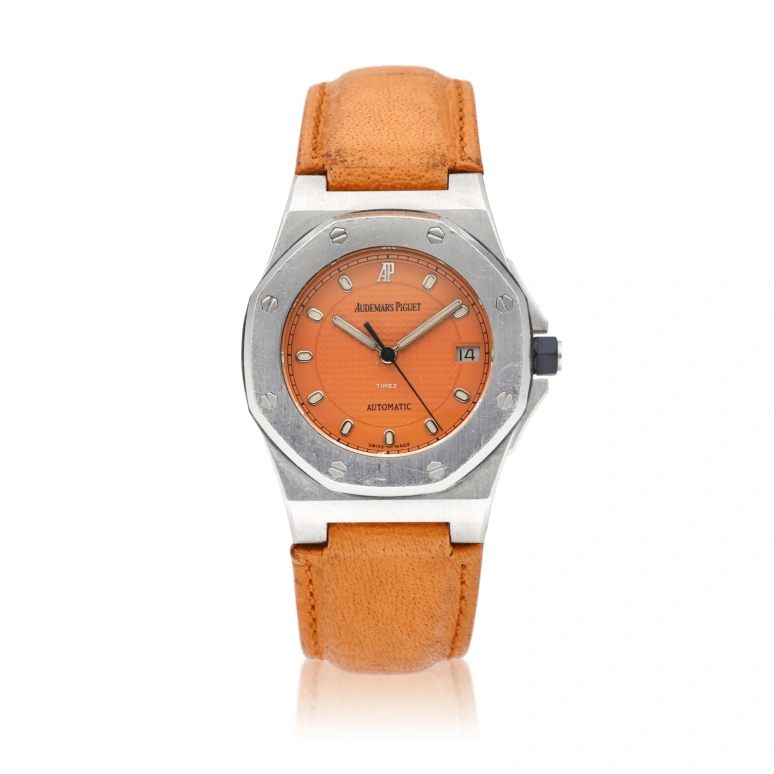 Audemars Piguet,Royal Oak Offshore 30mm,30mm,Stainless Steel,Orange,Automatic,Day,40hours,77151ST,77151ST.O.0009.05