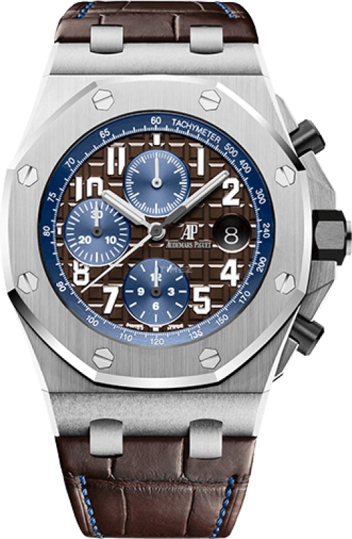 Audemars Piguet,Royal Oak Offshore 42mm,42mm,Ceramic,Stainless Steel,Brown,Automatic,Chronograph,Day,26470ST,26470ST.OO.A099CR.01